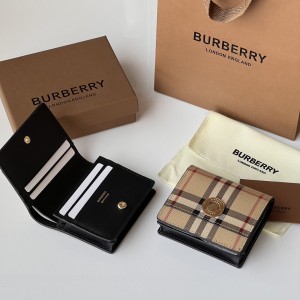 Burberry巴寶莉高仿製品Vintage 格纹环保帆布折叠式钱夹