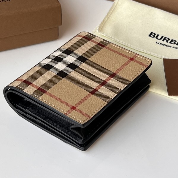 Burberry巴寶莉高仿製品Vintage 格纹环保帆布折叠式钱夹