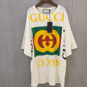 Gucci古馳 新款夏季新品撞色條紋logo字母印花短袖純棉長T恤裙 網紅同款白T恤 100%純棉 寬鬆的版型，灰常百搭 印花細緻 碼數：sml