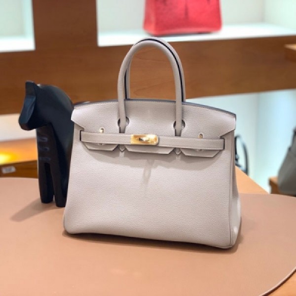 HERMES愛馬仕 Togo 瀝青灰 Birkin 30 金扣