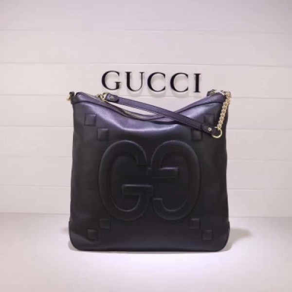 GUCCI全新款專櫃品質，原單質量，秋冬必備款！453562黑色全皮浮雕GG，尺寸：34W x 35.5 H x 7.5D